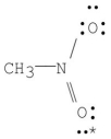 <strong>What are the formal charges on nitrogen and the starred oxygen atom in the following molecule? </strong> A)N = -1,O = 0 B)N = +1,O = -1 C)N = +1,O = +1 D)N = -1,O = -1 E)N= +1,O = 0