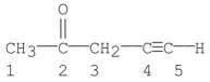 <strong>Which carbon(s)in the following molecule is (are)sp hybridized? </strong> A)carbon 1 B)carbon 2 C)carbons 1,3 D)carbons 4 E)carbons 4,5