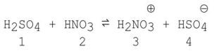 <strong>Which species act as bases in the following reaction? </strong> A)1 and 2 B)3 and 4 C)2 and 4 D)1 and 3 E)2 and 3
