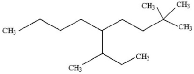 Provide an acceptable name for the alkane shown below.