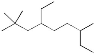 Give the systematic name of the alkane shown below.