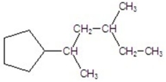 <strong>Name the compound. </strong> A)2-cyclopentyl-4-methylhexane B)5-cyclopentyl-3-methylhexane C)1-cyclopentyl-1,3-dimethylpentane D)2-cyclopentyl-4-methylheptane E)5-cyclopentyl-3-methylheptane