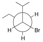 The dihedral angle between the bromo and ethyl substituents present on the adjacent carbons of the following molecule is