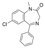 Structure of commonly used anti-anxiety drug,valium is shown below.What are the strongest intermolecular interactions present between molecules?