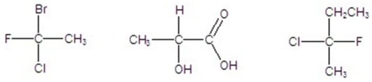 <strong>Identify the following compounds as R or S. </strong> A)S,S,R B)S,R,S C)R,S,S D)S,S,S E)R,R,R