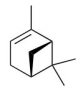 Draw a enantiomer of the α-pinene present in juniper berry that is used to flavor gin.