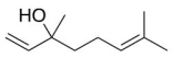 Label the asymmetric center(s)in linalool shown below,which is a major compound present in the essential oil of coriander.  
