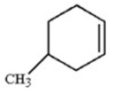 <strong>What is the IUPAC name for the following compound? </strong> A)5-methylcyclohexene B)4-methylcyclohexene C)1-methyl-3-cyclohexene D)1-methyl-4-cyclohexene E)methylcyclohexene