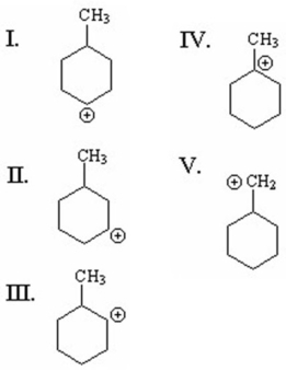 Which of the following is the most stable carbocation?  