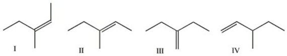 Which of the following alkenes yield(s)3-bromo-3-methylpentane as the major product upon addition of HBr?
