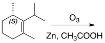 In the following ozonolysis reaction,if we start with optically pure S-enantiomer,the product obtained will be