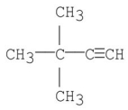 <strong>What is the common name for the following alkyne? </strong> A)neohexyne B)trimethylpropyne C)trimethylacetylene D)tert-butylacetylene E)isopropylacetylene