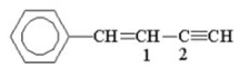 <strong>What are the hybridizations of the carbon atoms numbered 1 and 2 respectively in the following structure? </strong> A)sp<sup>3</sup>,sp<sup>2</sup> B)sp<sup>2</sup>,sp<sup>2</sup> C)sp,sp D)sp<sup>2</sup>,sp E)sp,sp<sup>2</sup>