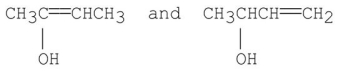 <strong>Which of the following are enol forms of 2-butanone? </strong> A) B) C) D) E)