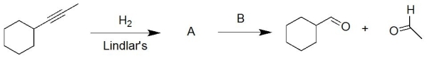 What is the structure of the missing product A and reagent B of this reaction?