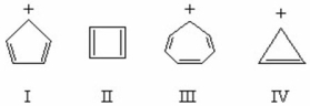 <strong>Which of the structures below would be aromatic? </strong> A)I and IV B)I,III,and IV C)III and IV D)II