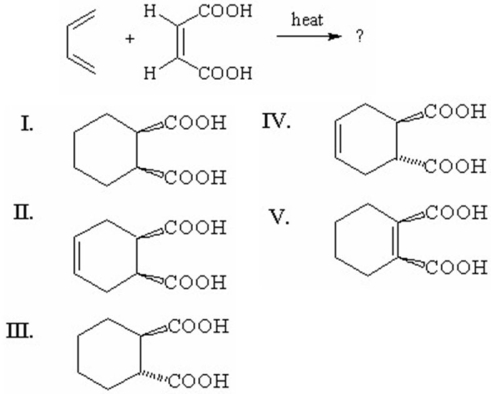 What is the product from the following reaction?  