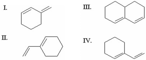 Which of the following conjugated dienes would not react with a dieneophile in a Diels-Alder reaction?