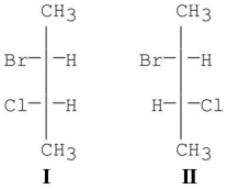 When (R)-2-bromobutane reacts with Cl<sub>2</sub>/hv,which of the following is true?