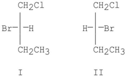 When (R)-2-bromobutane reacts with Cl<sub>2</sub>/hv,which of the following is true?