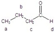 <strong>Give the integration and splitting pattern for the indicated signals in the <sup>1</sup>H NMR spectrum. </strong> A)a = 3H,triplet; d = 1H,singlet B)a = 2H,triplet; d = 1H,singlet C)a = 3H,triplet,d = 1H,singlet D)a = 2H,triplet; d = 2H,doublet E)a = 3H,triplet; d = 1H,triplet