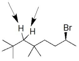 What would be the splitting pattern observed for the indicated hydrogens in the proton NMR spectrum of the following molecule?