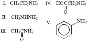 <strong>Which of the following compounds is an amide? </strong> A)I B)II C)III D)IV E)V