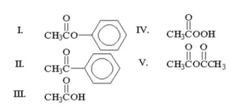 <strong>Which of the following compounds is an ester? </strong> A)I B)II C)III D)IV E)V