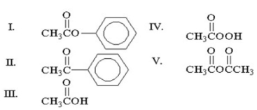 <strong>Which of the following compounds is an anhydride? </strong> A)I B)II C)III D)IV E)V