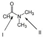Which C-N bond below is shorter,I or II? Explain.