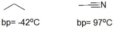 Acetonitrile shown below has higher boiling point than propane because