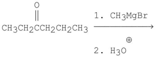 <strong>Which of the following reactions can be used to prepare 3-methyl-3-hexanol? </strong> A) B) C) D)A and B E)A,B,and C