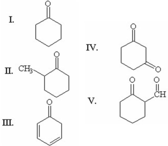 When compared to the keto form,the enol form of which of the following compounds is most stable?