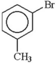 <strong>What is the name of the following compound? </strong> A)m-bromomethylbenzene B)m-bromotoluene C)3-bromotoluene D)A and B E)B and C