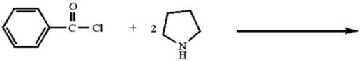 <strong>The major organic product in the following reaction </strong> A)is an N-acyl pyrrolidine. B)results from an electrophilic aromatic substitution reaction. C)results from a nucleophilic aromatic substitution reaction. D)is a m-disubstituted benzene derivative. E)both B and D