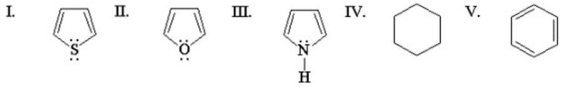 <strong>Which of the following compounds is the most reactive toward electrophilic aromatic substitution? </strong> A)I B)II C)III D)IV E)V