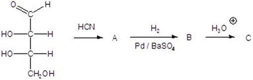 Give the product(s)for each step of the following reaction.  