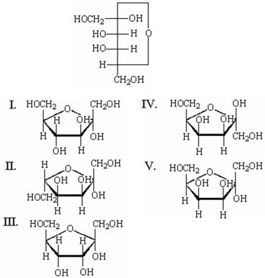 Which of the following is the Haworth projection of a α-D-tagatofuranose?