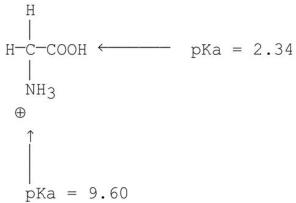 What is the pI of glycine? The structure and pKa values are shown below.