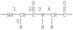 <strong>Which labeled bond in the following molecule is known as the peptide bond? </strong> A)1 B)2 C)3 D)4 E)5