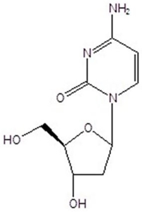 Identify the sugar and the base in the structure below.