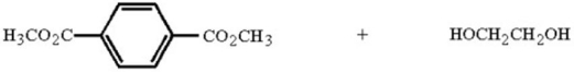 Draw the structure of the polymer and by-product that result when the two monomers below are heated together.