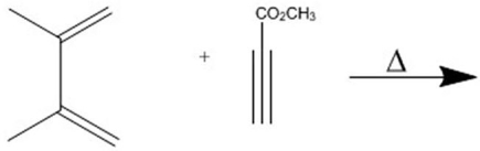 Provide the major organic product of the following Diels-Alder cycloaddition.