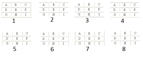 The table marked 1 in the accompanying figure has a frame value of border.