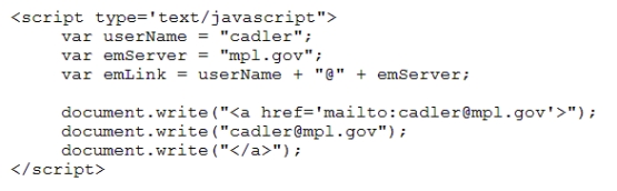 <strong> In the figure above,what are the variables?</strong> A) userName B) emServer C) emLink D) all the above