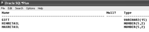 Structure of the PROMOTION table    -Which of the following commands will set the MINRETAIL column of the PROMOTION table as unused?
