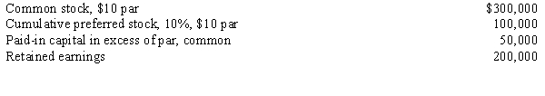 <strong>Page Company purchased an 80% interest in the common stock of the Seed Company for $600,000 on January 1, 20X4, when Seed Company had the following stockholders' equity: Any excess of cost over book value on the common stock purchase was attributed to goodwill. Page does not hold any of Seed's preferred stock. Seed had net income of $40,000 during 20X4 and paid no dividends. The preferred stock is one year in arrears on January 1, 20X4. The goodwill that will appear on the consolidated balance sheet prepared on January 1, 20X4, is ____.</strong> A)$80,000 B)$88,000 C)$210,000 D)$168,000