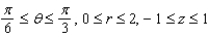 Describe in words or sketch the solid represented in cylindrical coordinates by the inequalities .