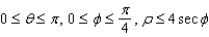 Sketch the solid given in spherical coordinates by .