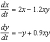 <strong>Suppose that we model populations of predators and preys (in millions) with the system of differential equations: Find the equilibrium solution.</strong> A) e. b. f. c. g. d. h.